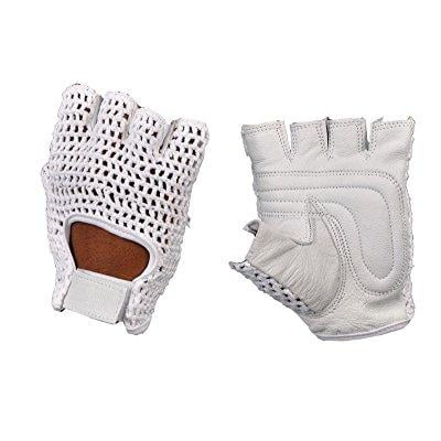 MESH LEATHER GYM GLOVES WEIGHT TRAINING FITNESS POWER LIFTING BIKE SPORTS